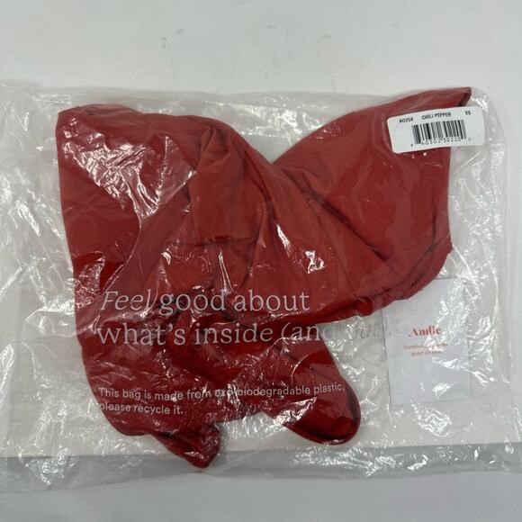 Andie Swim The Tahiti One Piece In Chili Pepper Open Back Deep V Size XS NEW - Picture 14 of 14